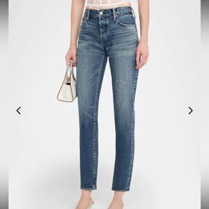 Moussy Vintage Brickell Distressed Slim Straight Ankle Jeans Size 27